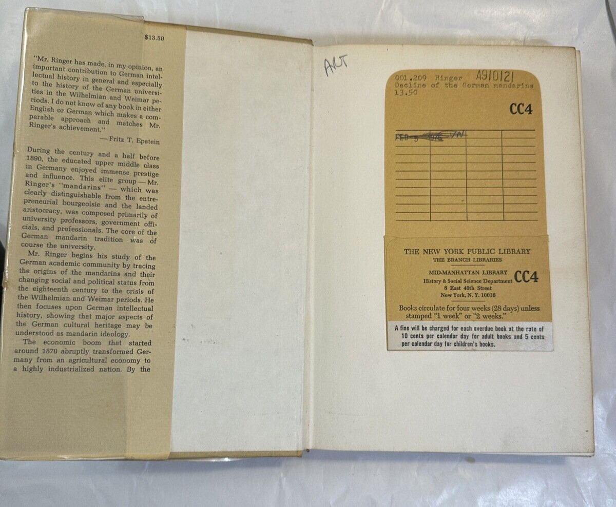The Decline of the German Mandarins: The German Academic Community Fritz Ringer - Image 1