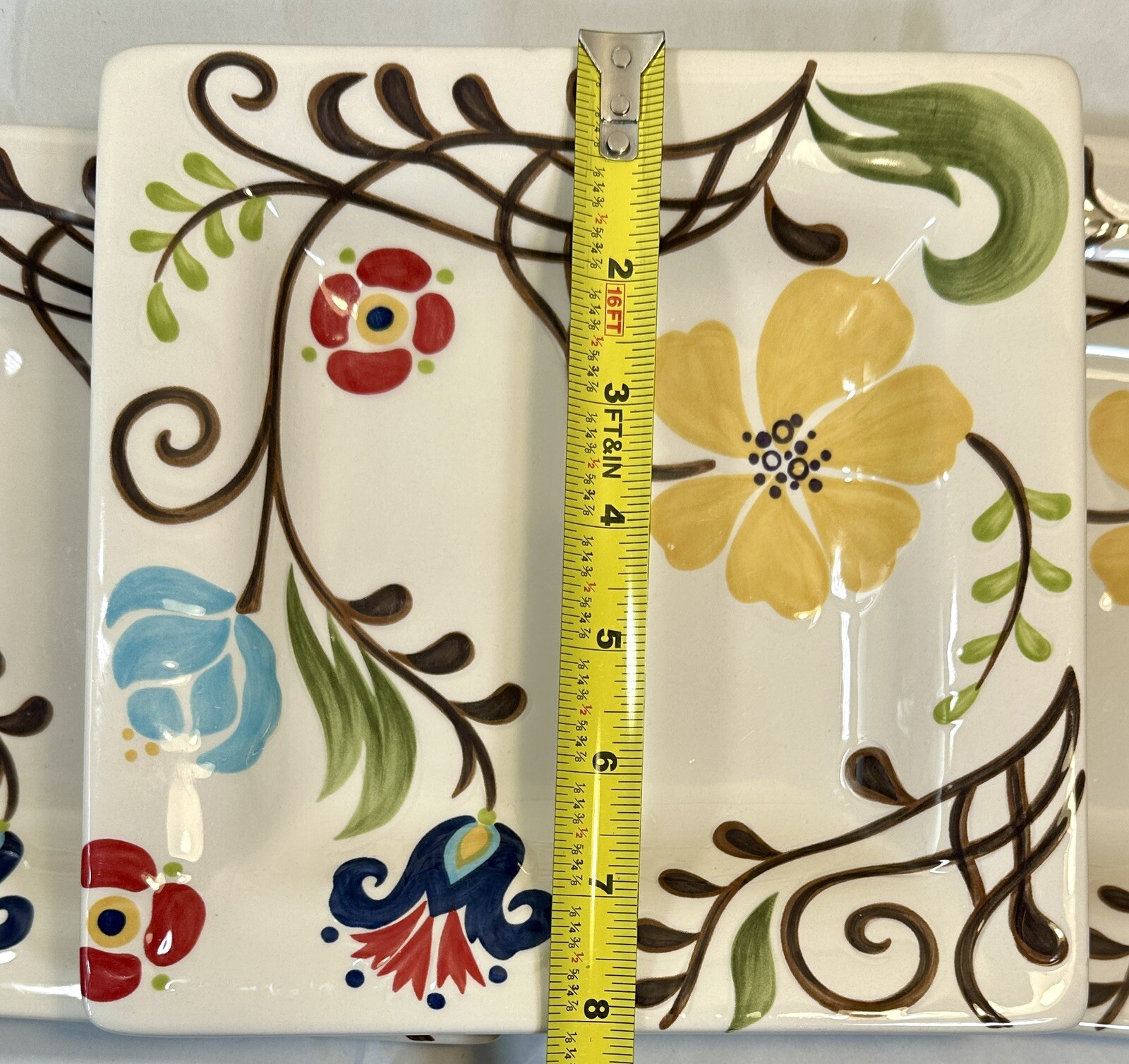 Set of 3 (Three) Vida For Eva Méndes For España Jardine 8" Square Salad Plates - Image 5