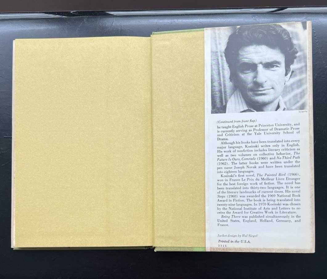 Being There by Jerzy Kosinski 1970 First Edition Hardcover Dust jacket - Image 5
