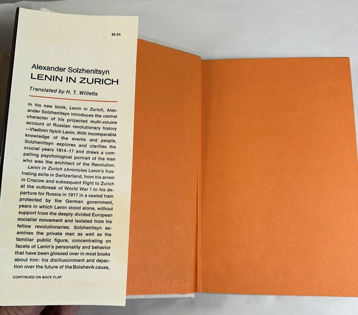 Alexander Solzhenitsyn - LENIN IN ZURICH - 1st Edition 1st Printing DJ - Image 1