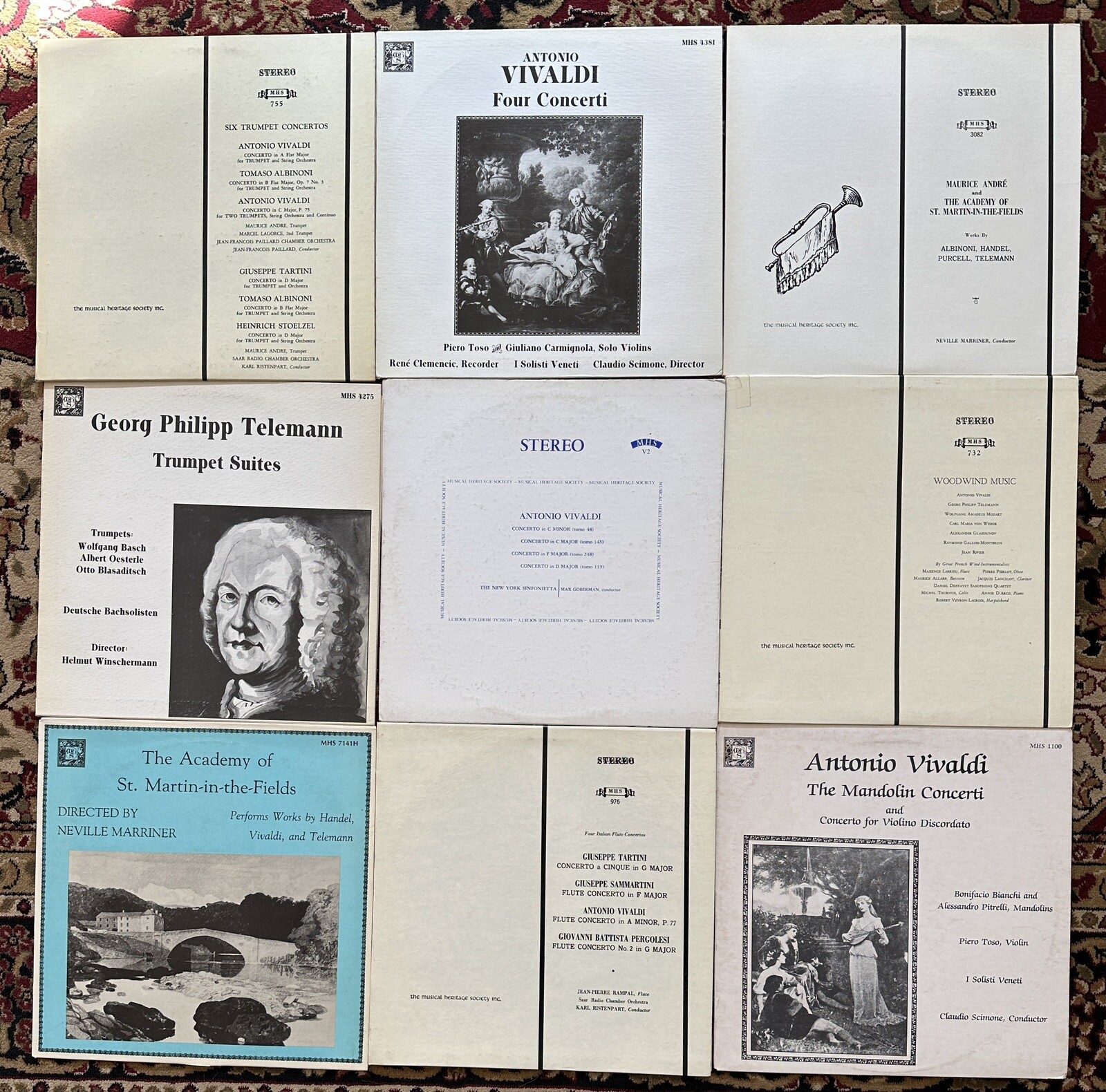 Lot of Nine (9) Baroque MHS Recordings : Played Once or Un-Played - Mint and N/M