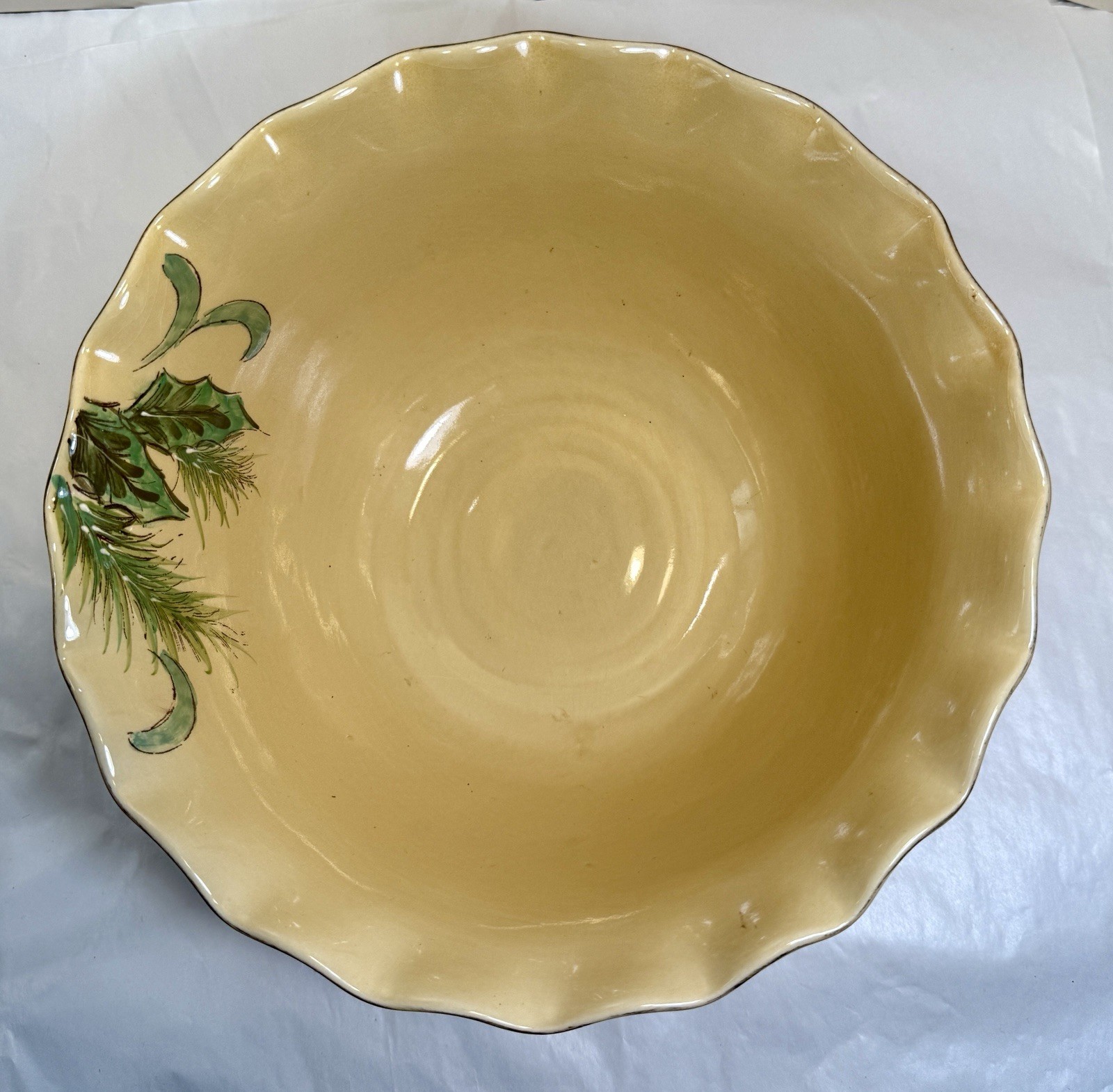 Maxcera 10" Serving Bowl - Red Cardinal / Berries / Holly / Xmas Motifs - EUC - Image 5