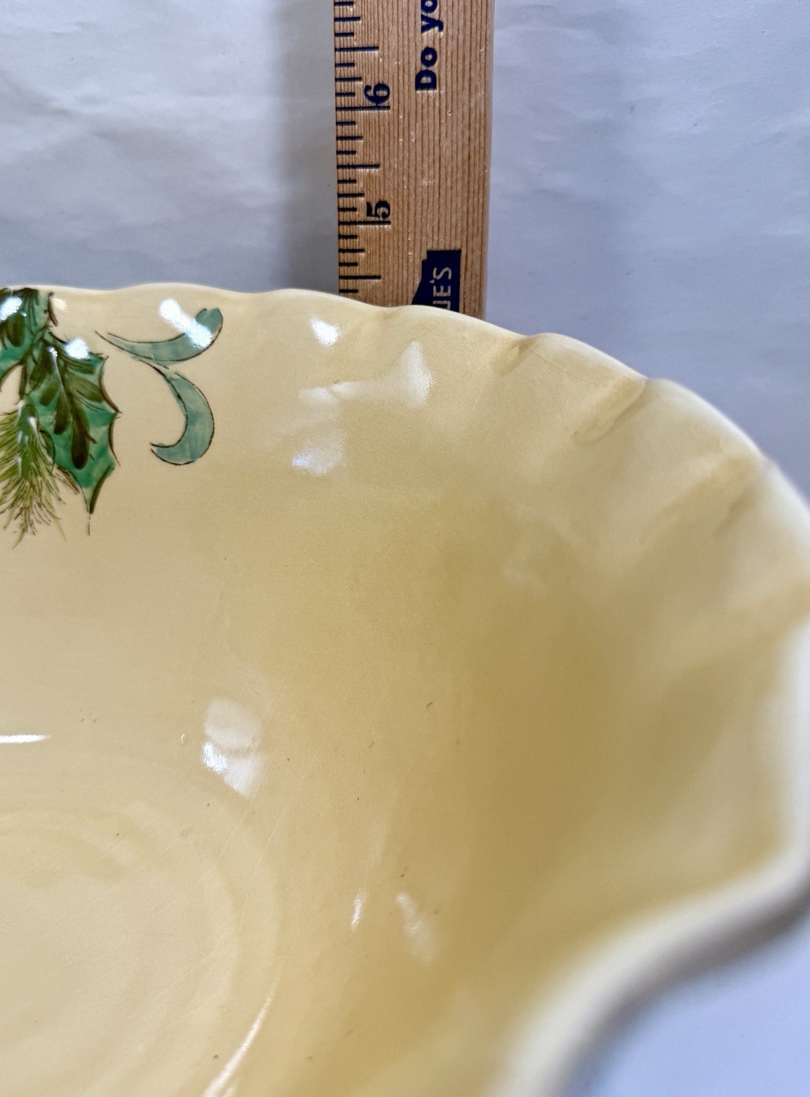 Maxcera 10" Serving Bowl - Red Cardinal / Berries / Holly / Xmas Motifs - EUC - Image 10