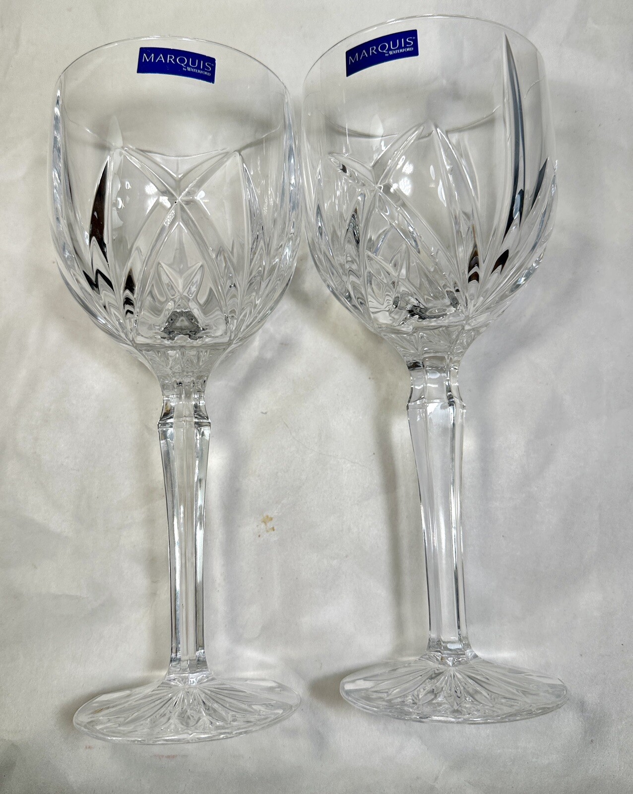 Set of (2) Two Marquis by Waterford Crystal Goblet Brookside 8 1/2" Tall Germany - Image 1