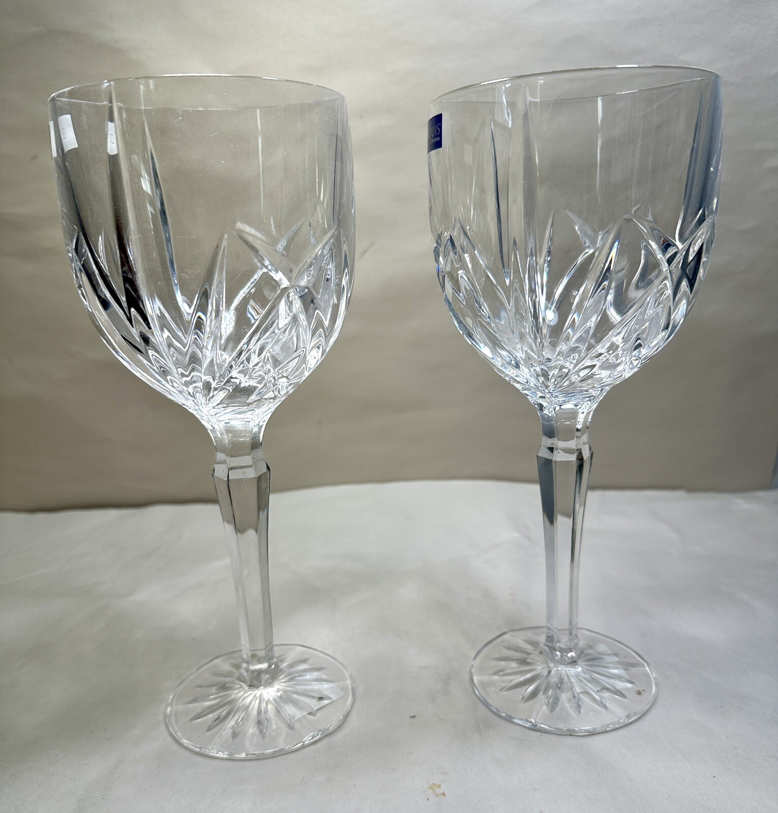 Set of (2) Two Marquis by Waterford Crystal Goblet Brookside 8 1/2" Tall Germany - Image 2
