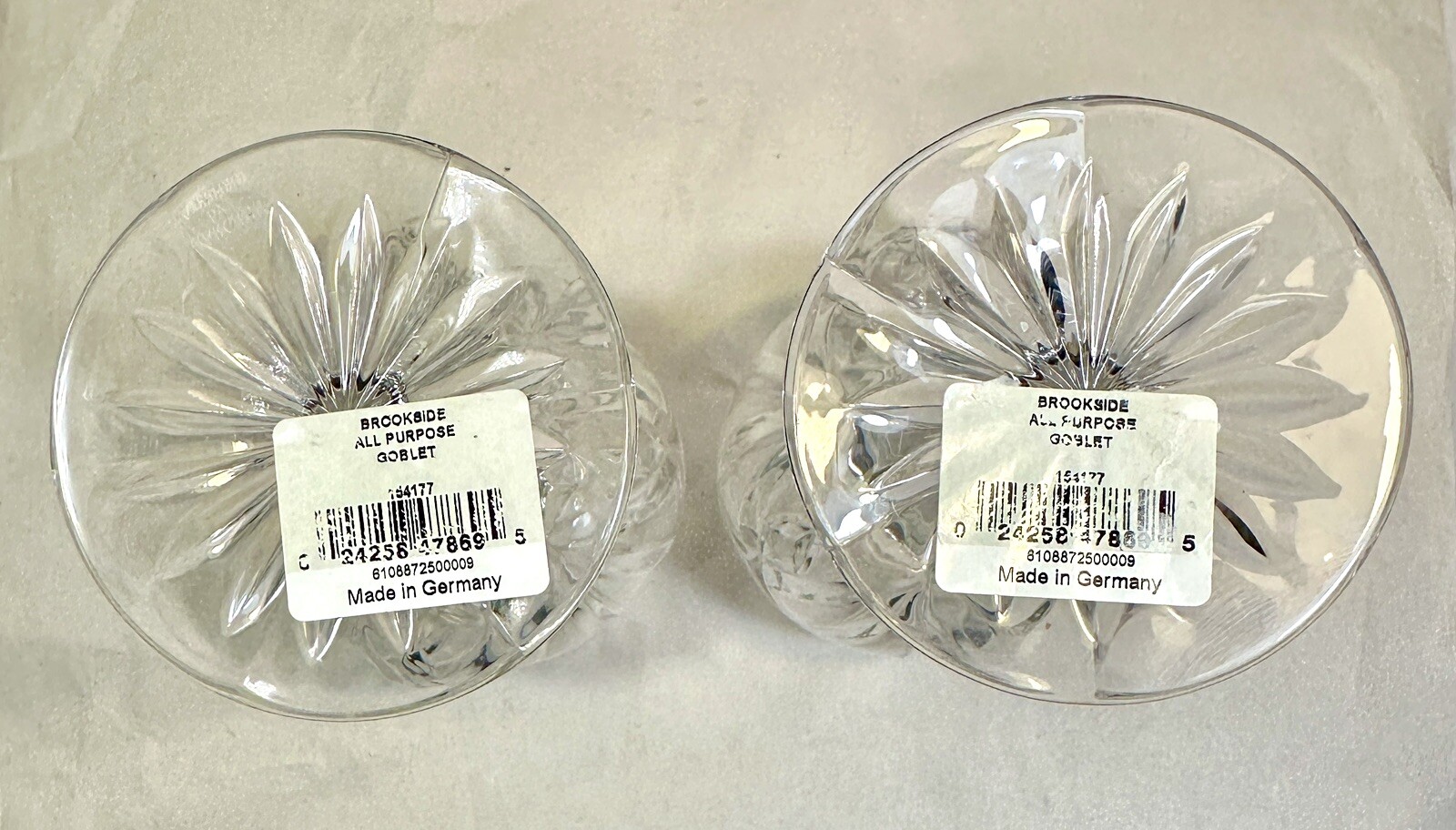 Set of (2) Two Marquis by Waterford Crystal Goblet Brookside 8 1/2" Tall Germany - Image 3