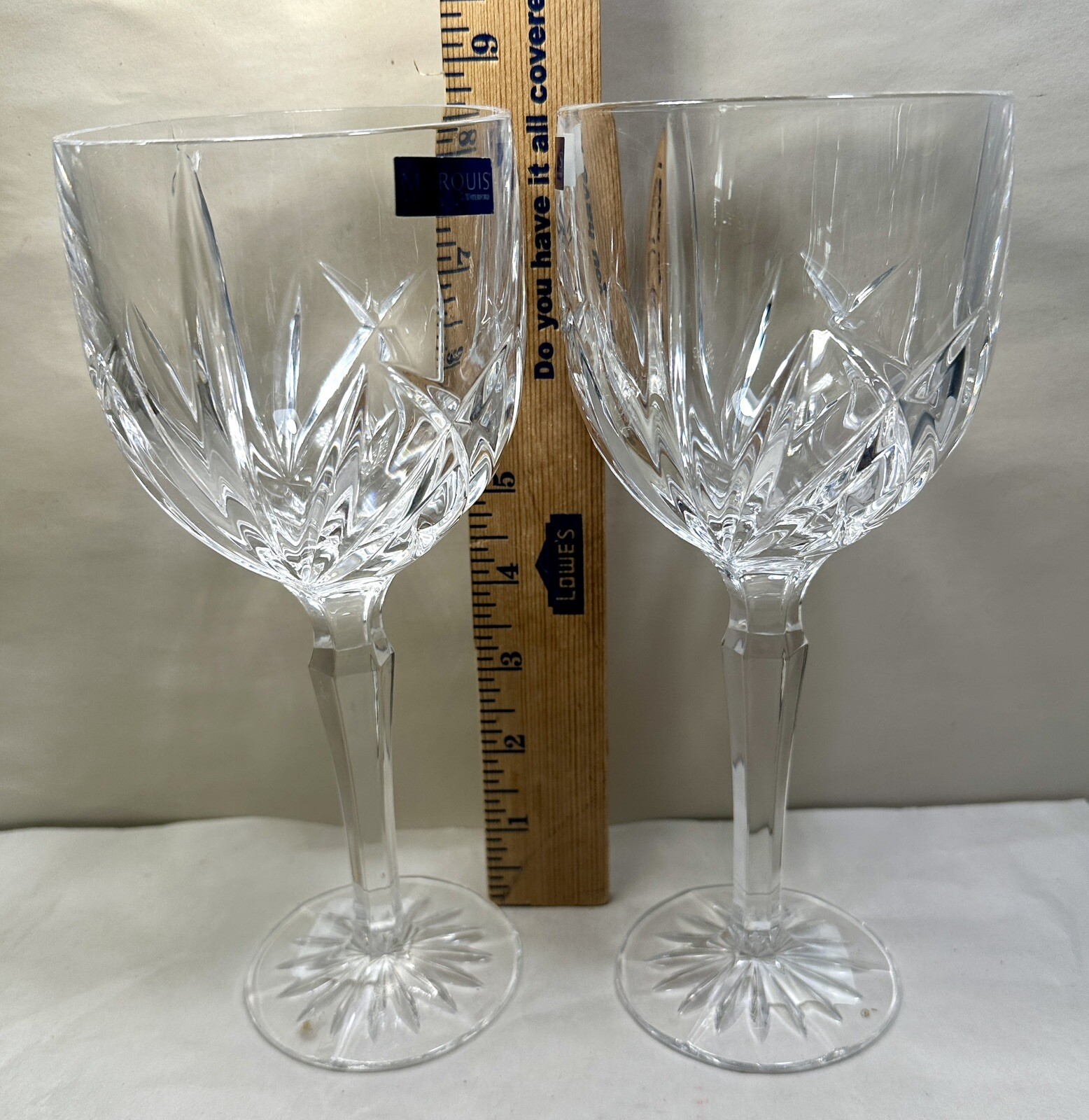 Set of (2) Two Marquis by Waterford Crystal Goblet Brookside 8 1/2" Tall Germany - Image 7
