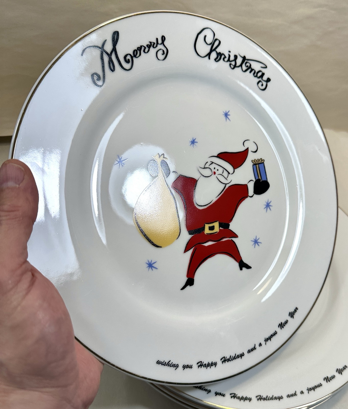 Set of Four (4) Merry Brite MB Porcelain Dinner Plates Plates - New, Unboxed - Image 1