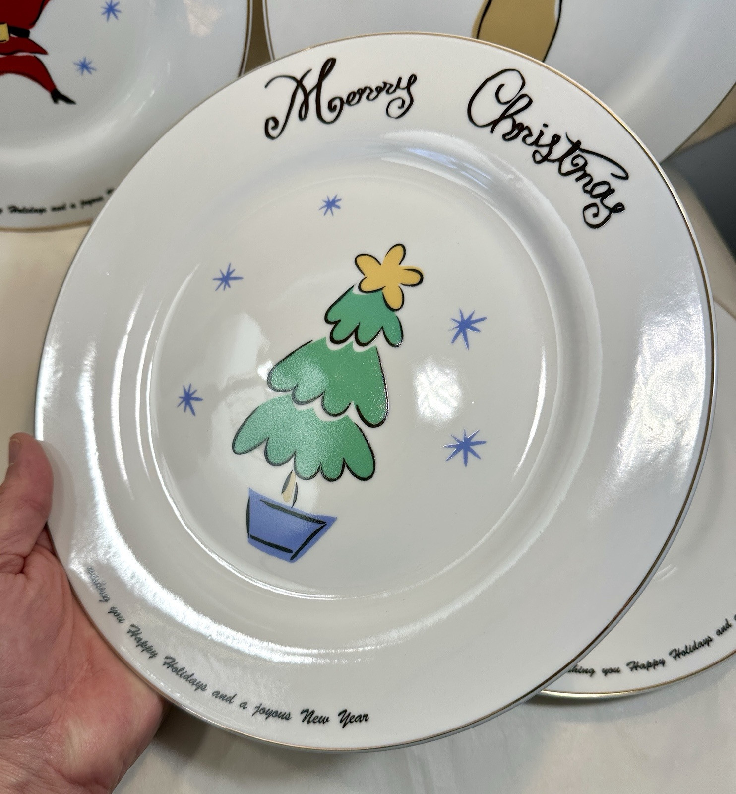 Set of Four (4) Merry Brite MB Porcelain Dinner Plates Plates - New, Unboxed - Image 3