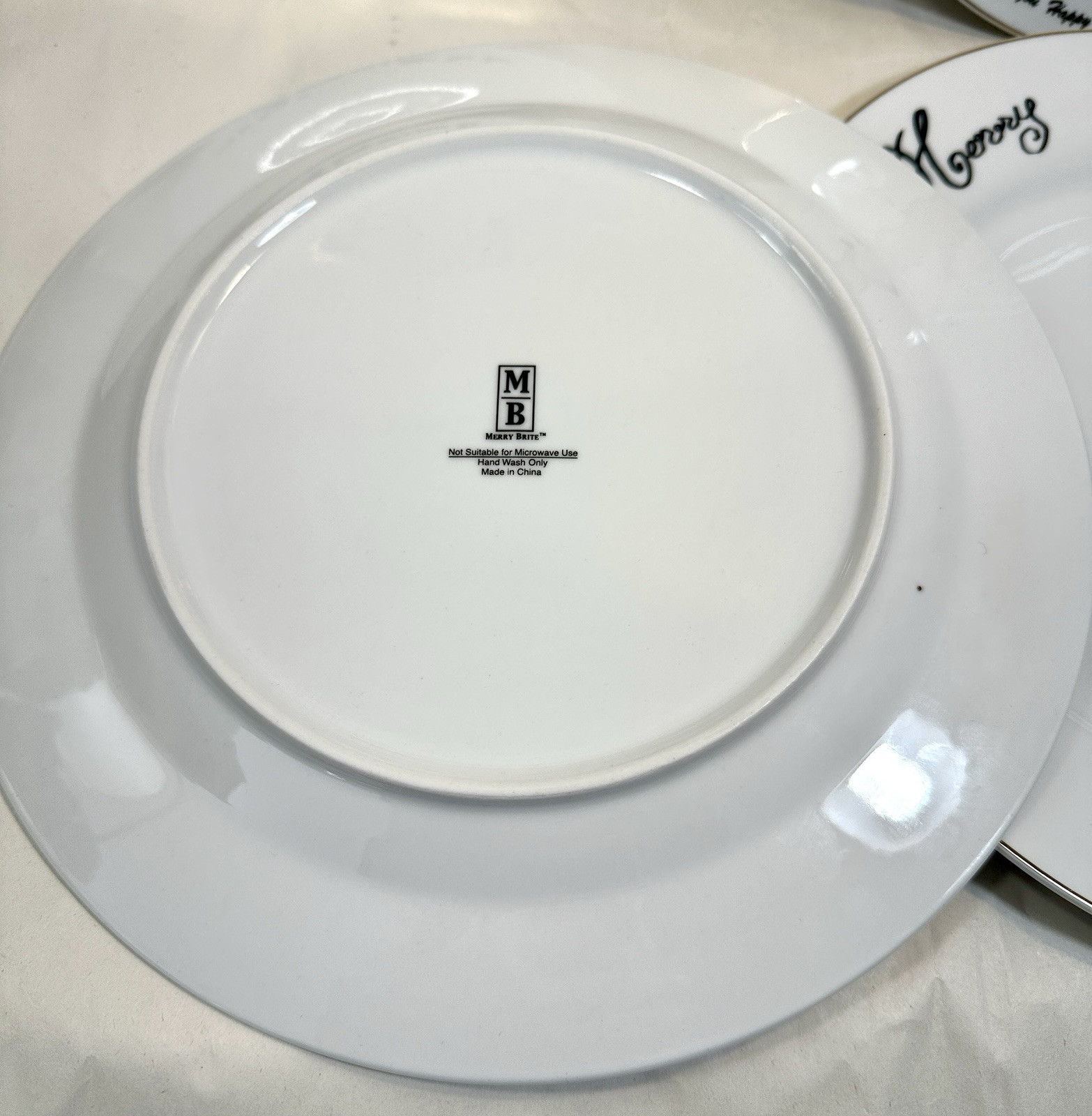 Set of Four (4) Merry Brite MB Porcelain Dinner Plates Plates - New, Unboxed - Image 4
