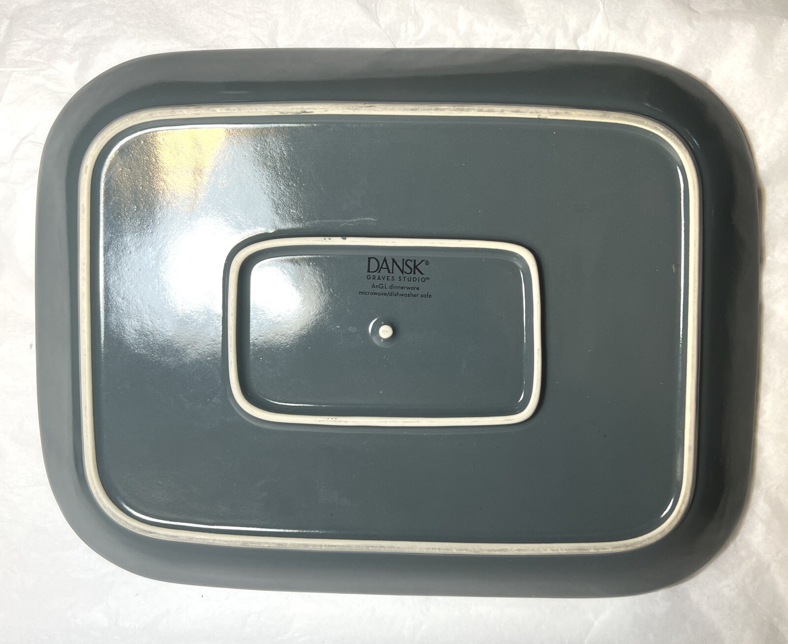 Dansk Graves studio AnG.L Slate Gray Rectangular Platter - Pristine - Image 6