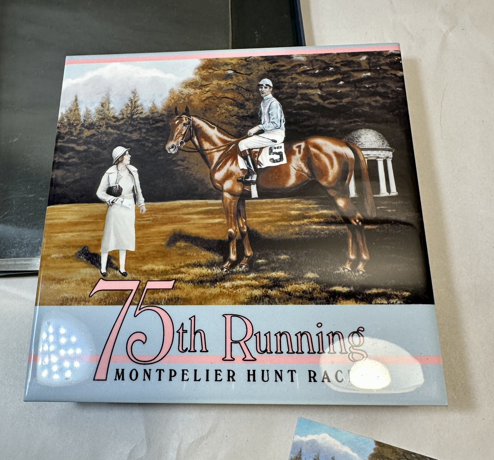 75th Running Montpelier Hunt Races - Thomas J. Coon - Ceramic Reproduction - NEW - Image 1