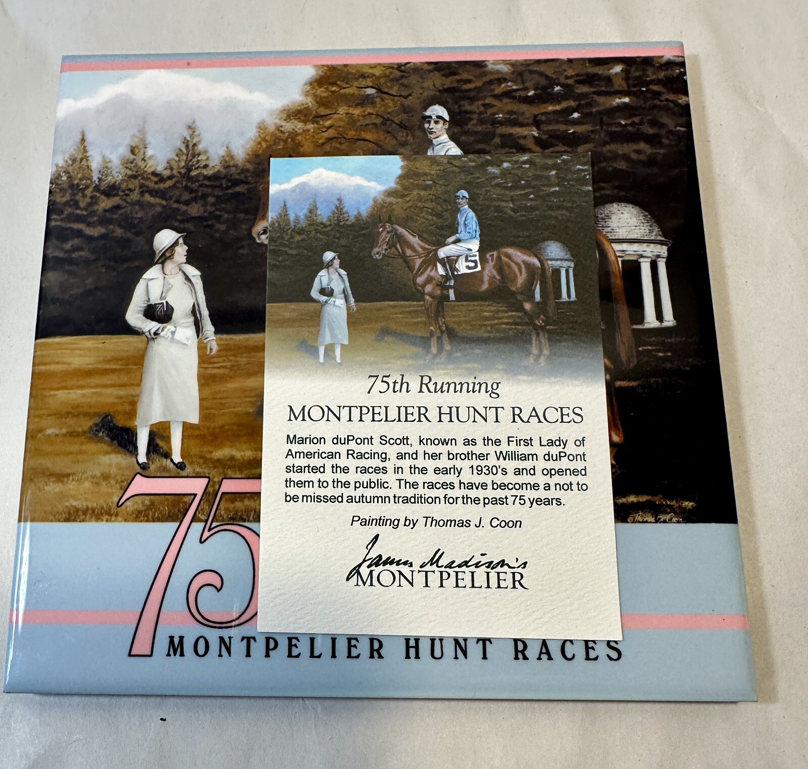 75th Running Montpelier Hunt Races - Thomas J. Coon - Ceramic Reproduction - NEW - Image 5
