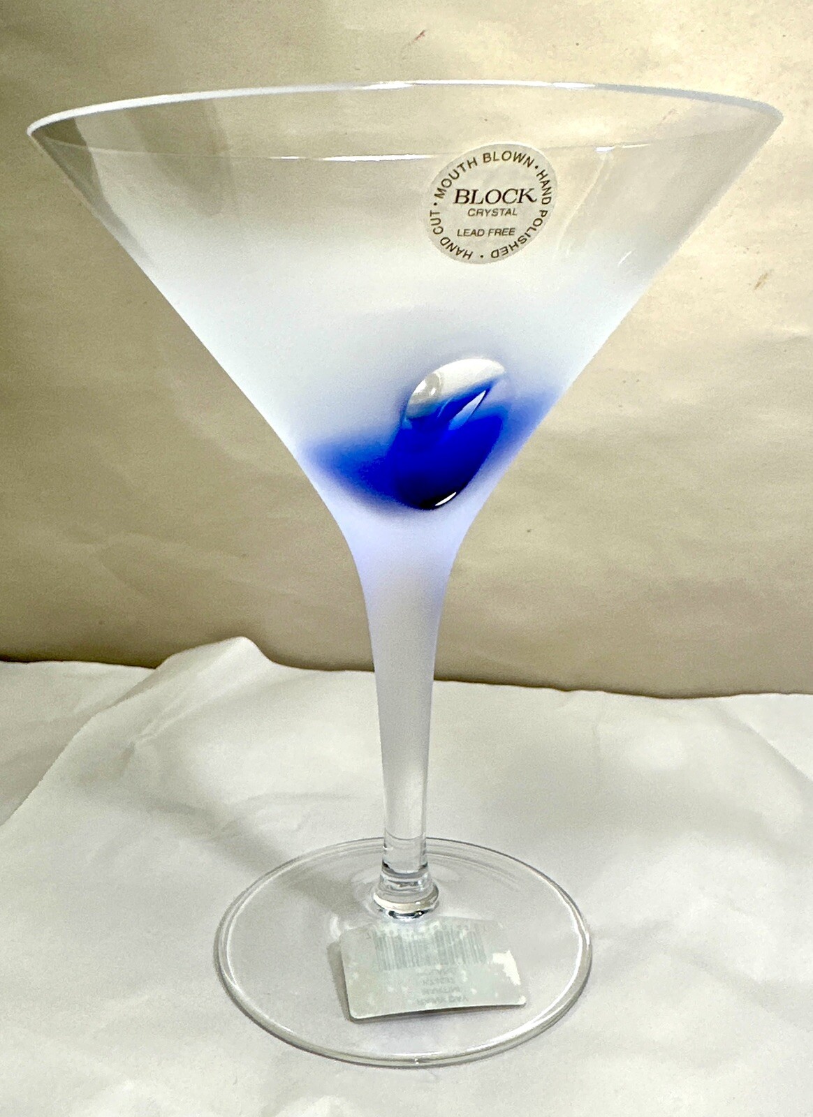 One (1) Block Rainy Day Crystal Martini Glass K74587 - New With Tags, Stickers - Image 6