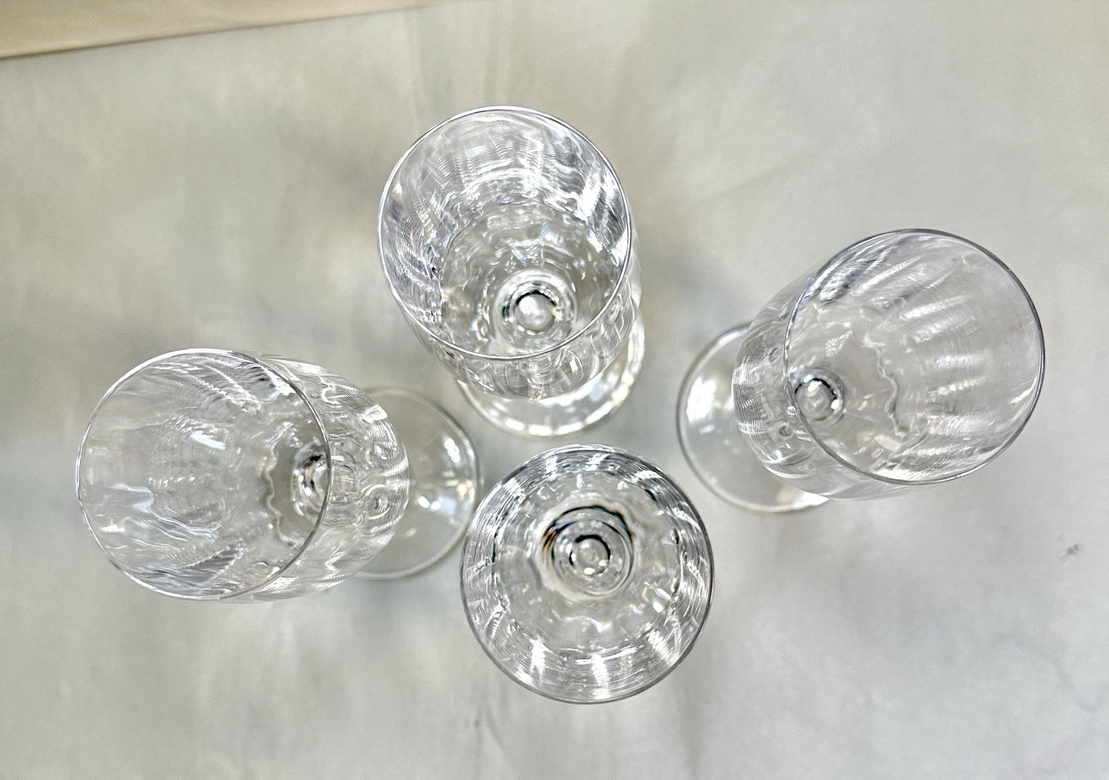 Four Mikasa Austria STEPHANIE T7201 Crystal Optic Bowl 8 1/2” Champagne Flutes - Image 3