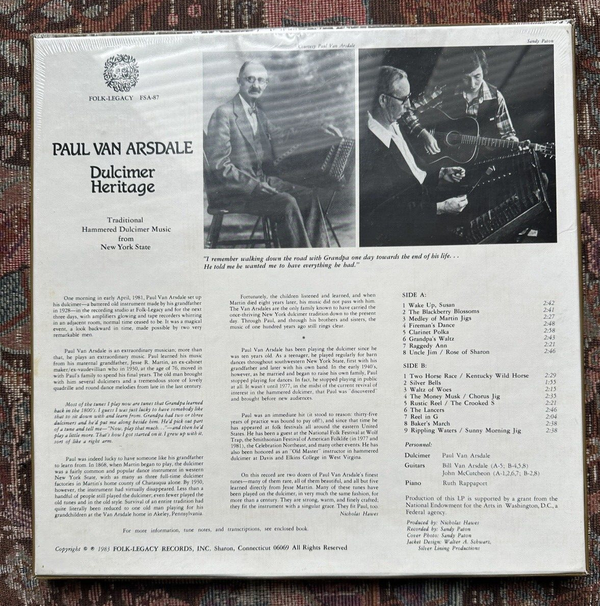 SEALED: Paul Van Arsdale – Dulcimer Heritage - Smithsonian Folkways FSA 87 - Image 1