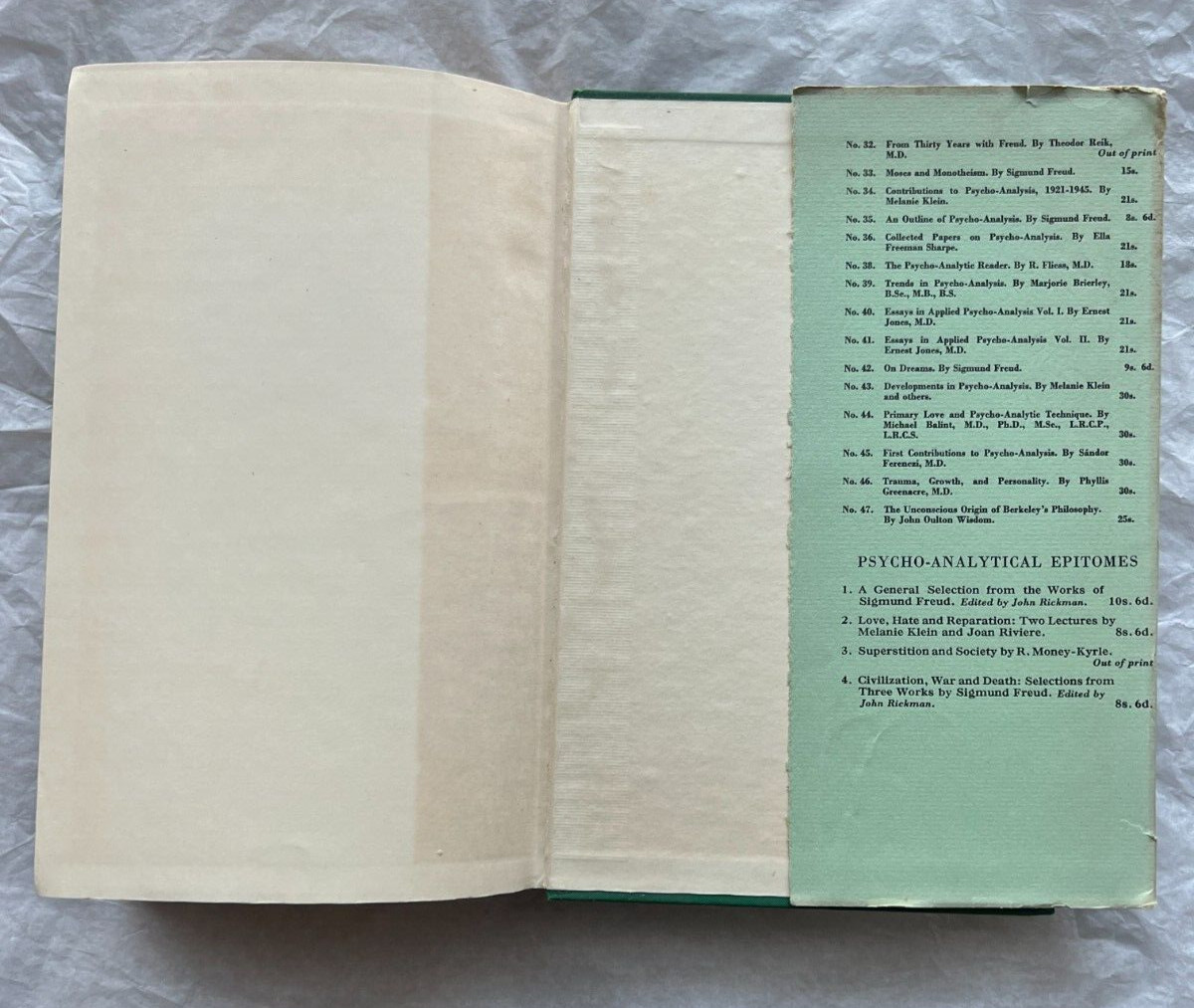 Melanie Klein: The Psycho-Analysis of Children - HC/DJ, 1954, Hogarth Press - Image 10