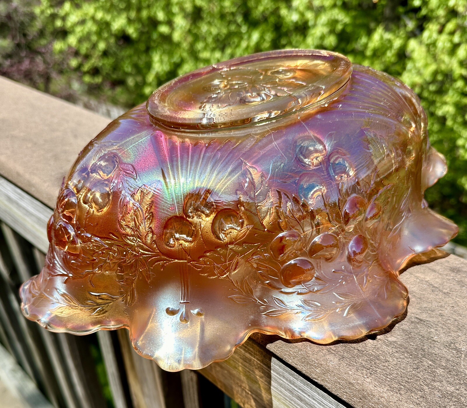 Fenton Oval Marigold Iridescent 13 x 9 Inch Carnival Glass Bowl - Immaculate - Image 4