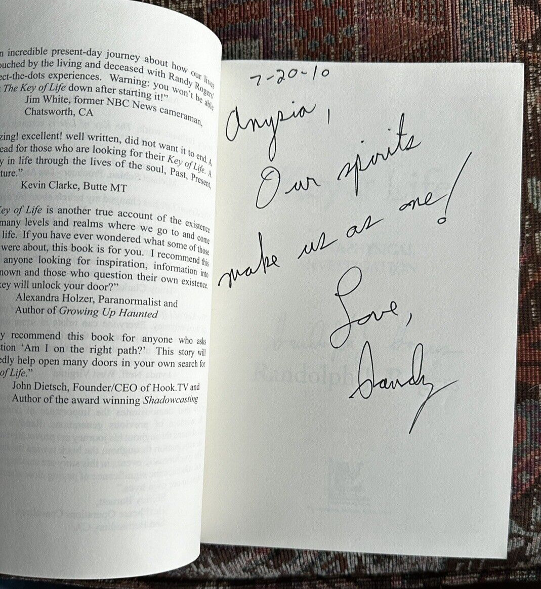 The Key of Life; A Metaphysical Investigation by Randolph J Rogers - Signed - Image 2