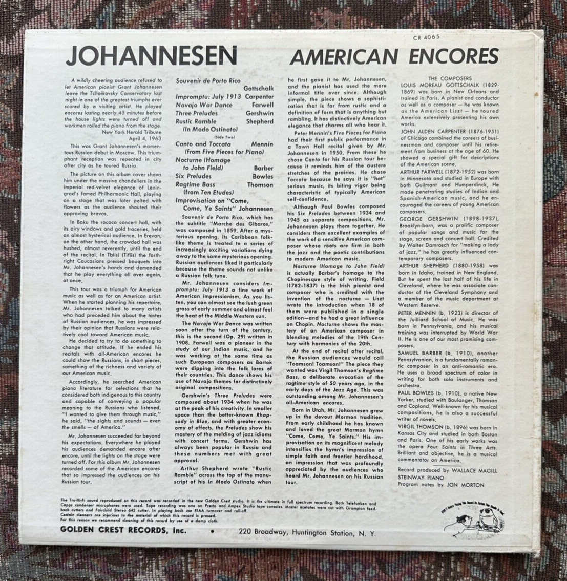 Johannesen – American Encores From A Russian Tour - Golden Crest – CR 4065 - Image 7