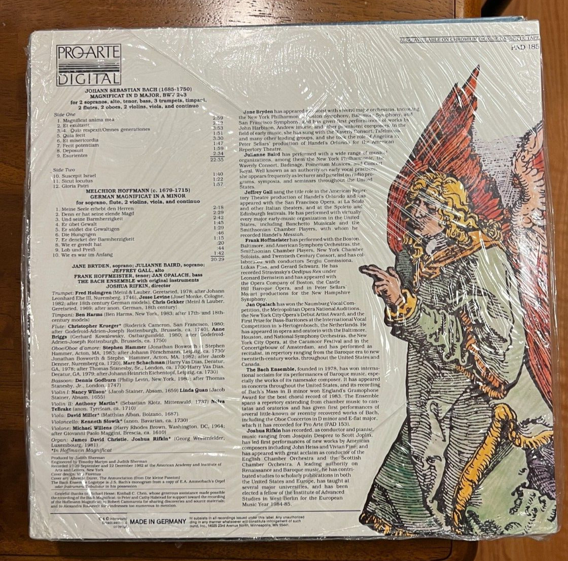 SEALED: Bach Magnificat / Hoffmann German Magnificat - Rifkin - PAD 185 - Image 1