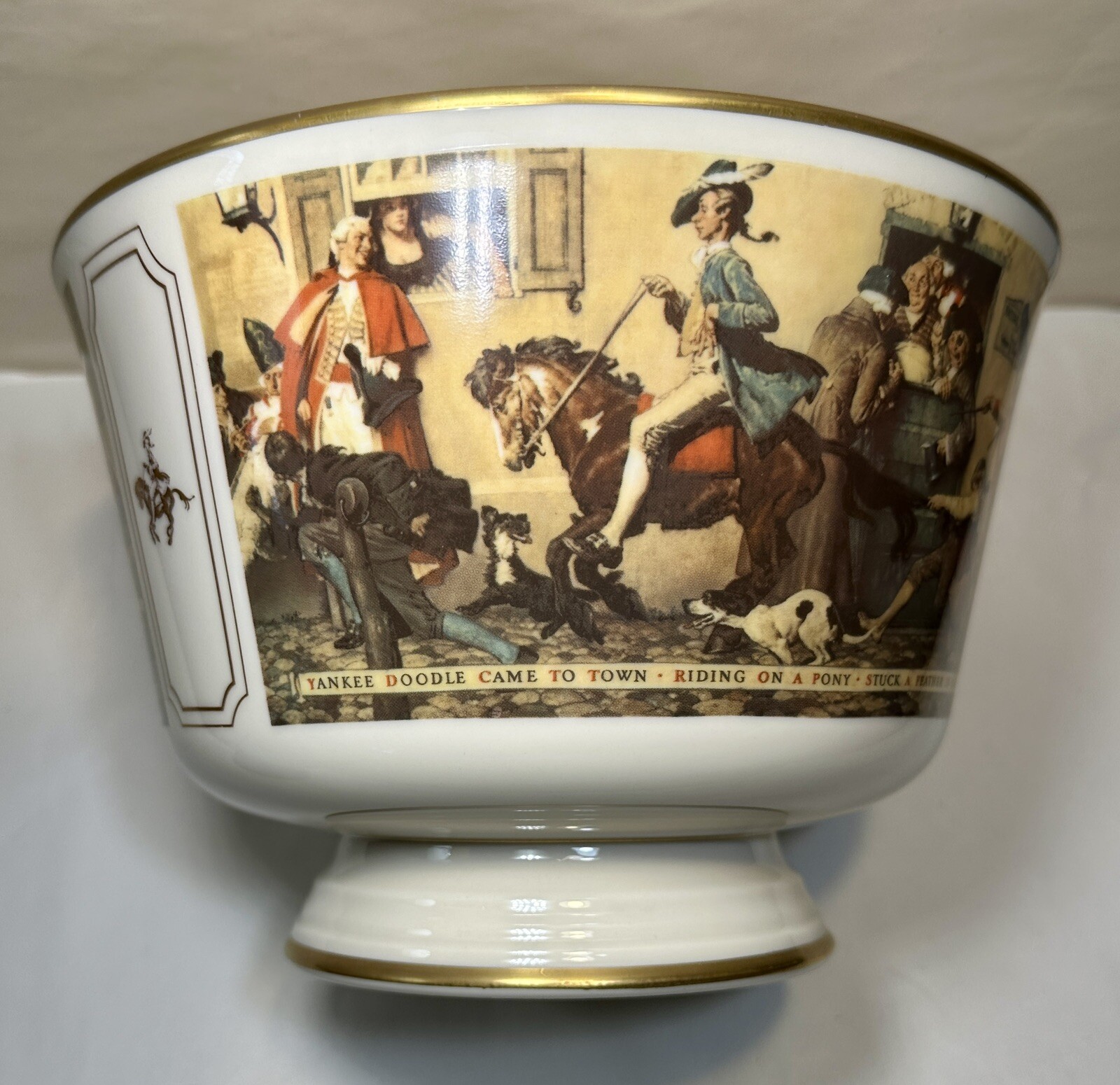 Norman Rockwell 1976 Gorham Limited Edition Bowl - Yankee Doodle Mural, 1937 - Image 2