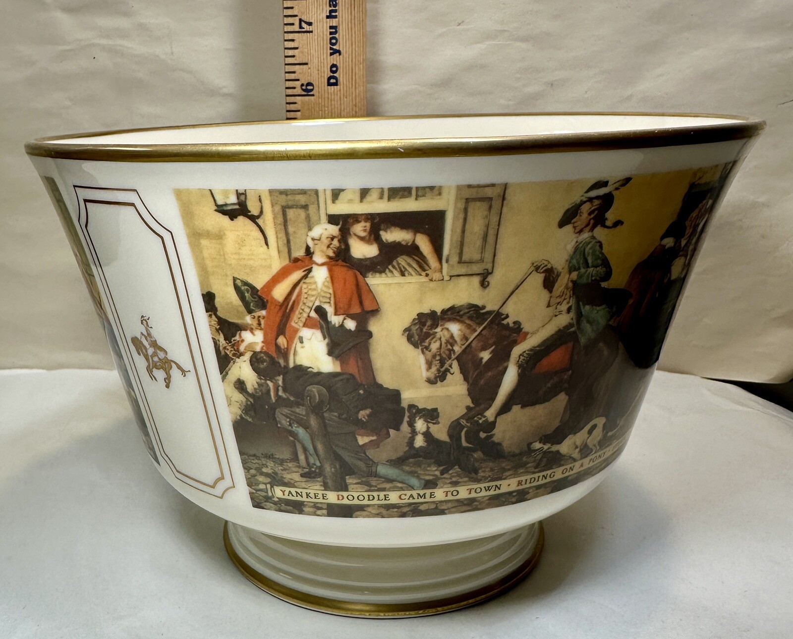 Norman Rockwell 1976 Gorham Limited Edition Bowl - Yankee Doodle Mural, 1937 - Image 5