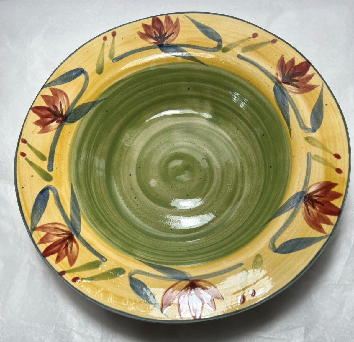 Three (3) Pier 1 Elizabeth Rimmed Soup Bowls - 9 3/4 inches - Image 3