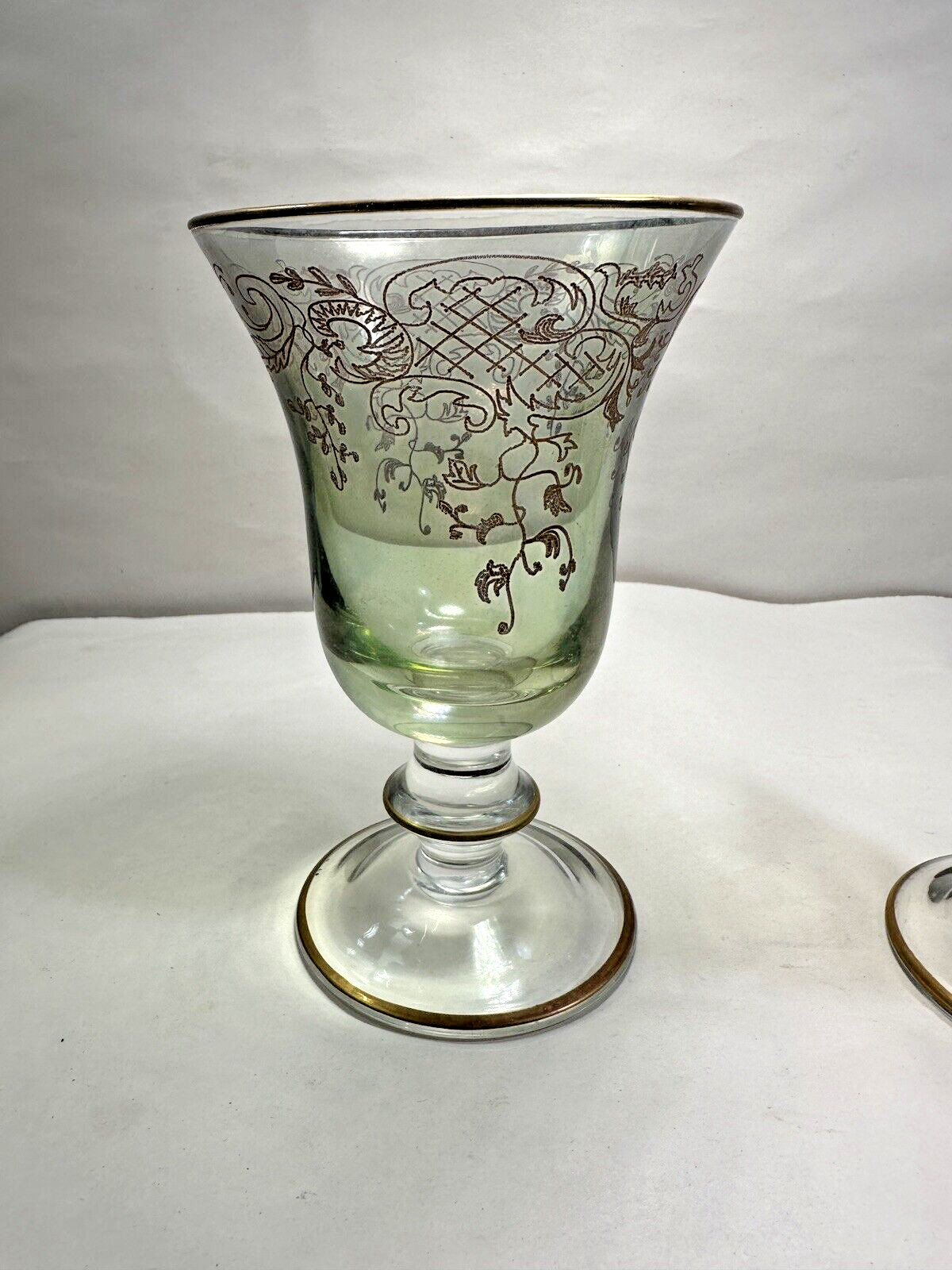 One Pair of Vetrerie di Empoli Wine Glasses - 6" Tall - Immaculate - Image 1