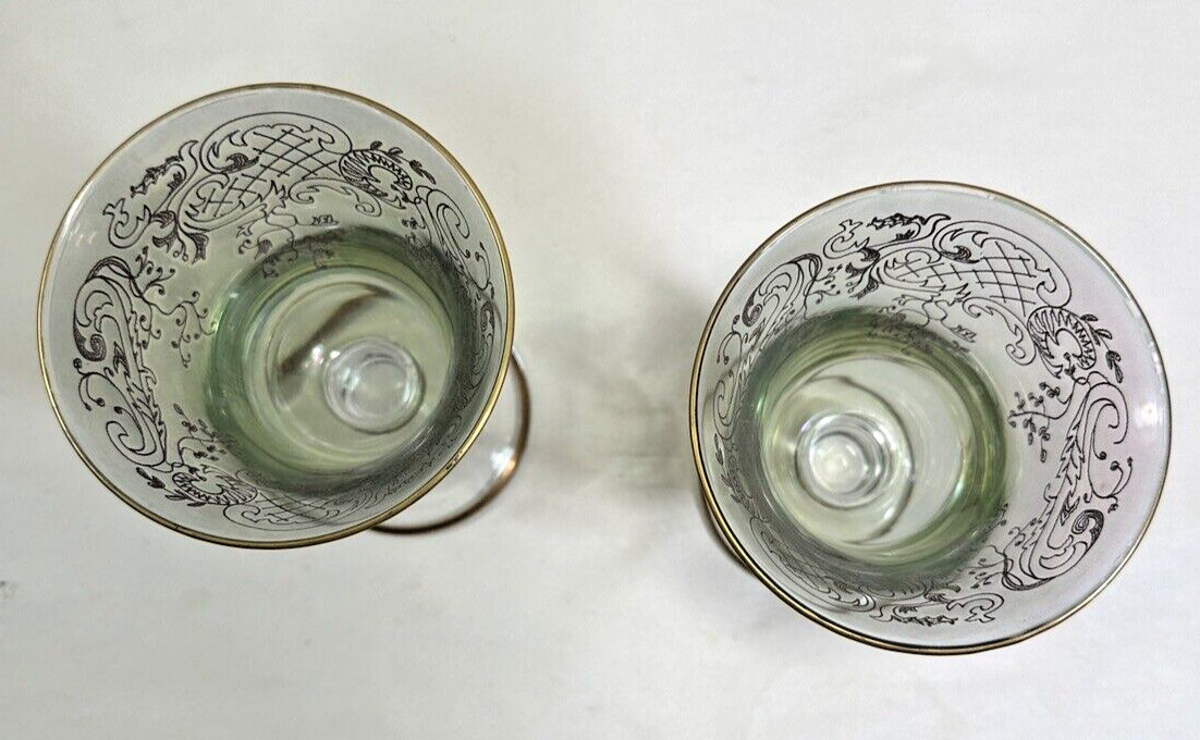 One Pair of Vetrerie di Empoli Wine Glasses - 6" Tall - Immaculate - Image 3