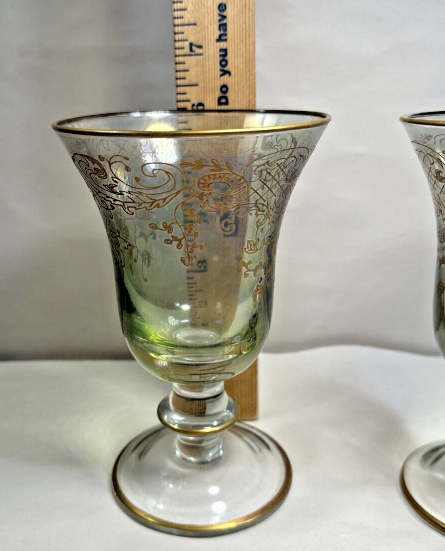 One Pair of Vetrerie di Empoli Wine Glasses - 6" Tall - Immaculate - Image 4