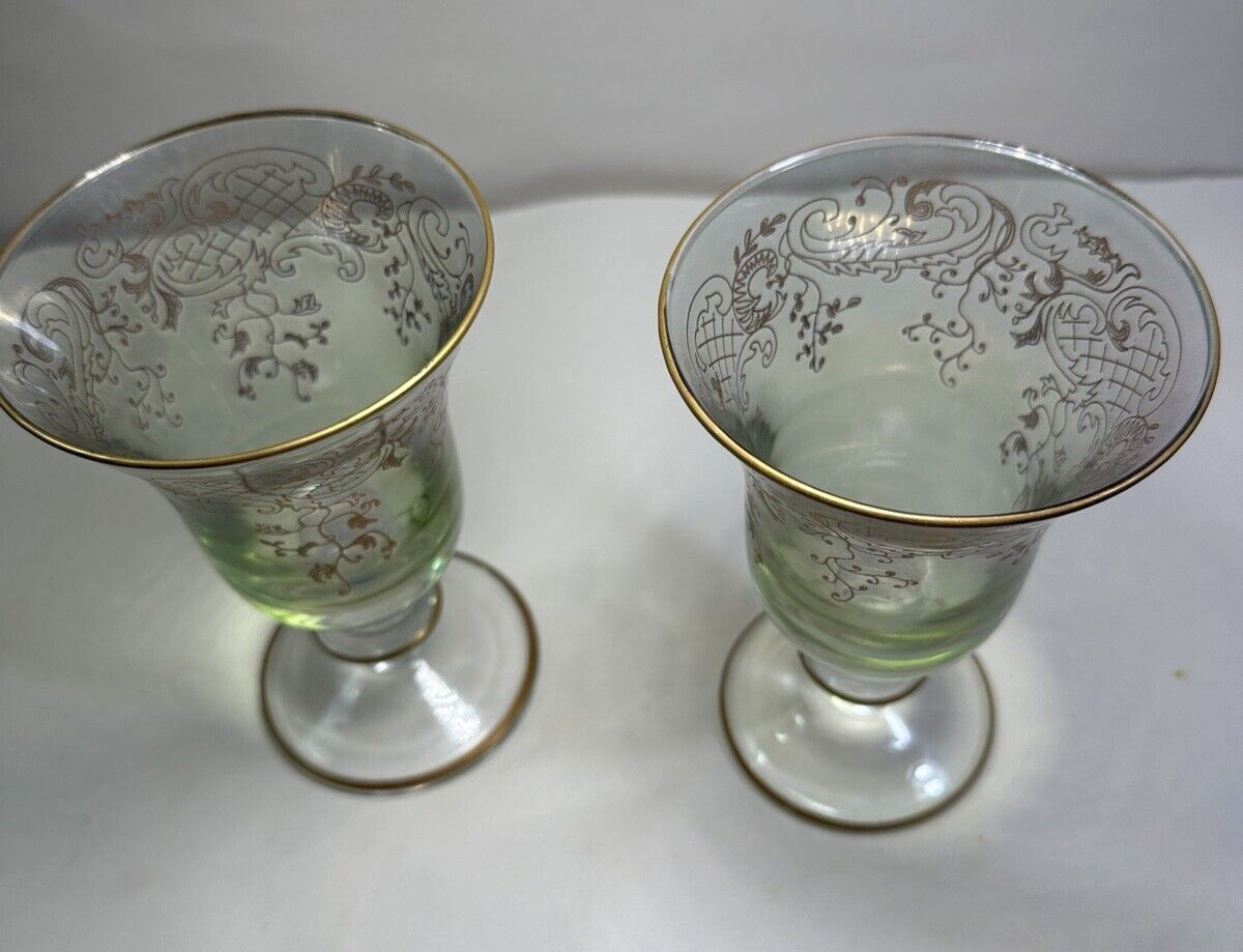 One Pair of Vetrerie di Empoli Wine Glasses - 6" Tall - Immaculate - Image 5