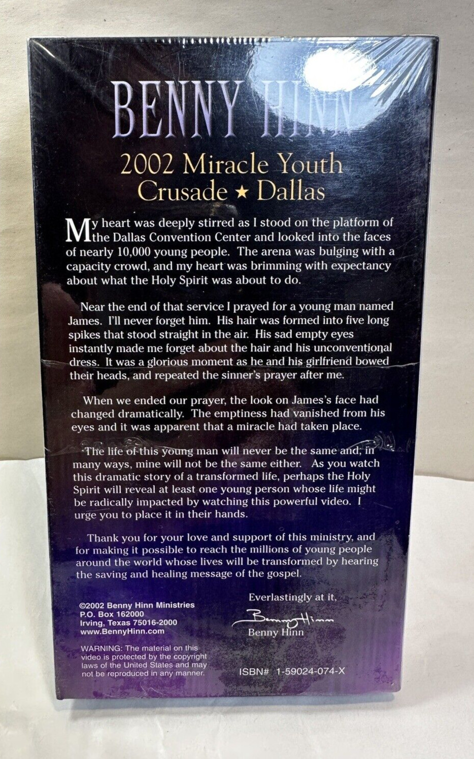 Benny Hinn 2002 Miracle Youth Crusade - Dallas - SEALED VHS TAPE - Image 5