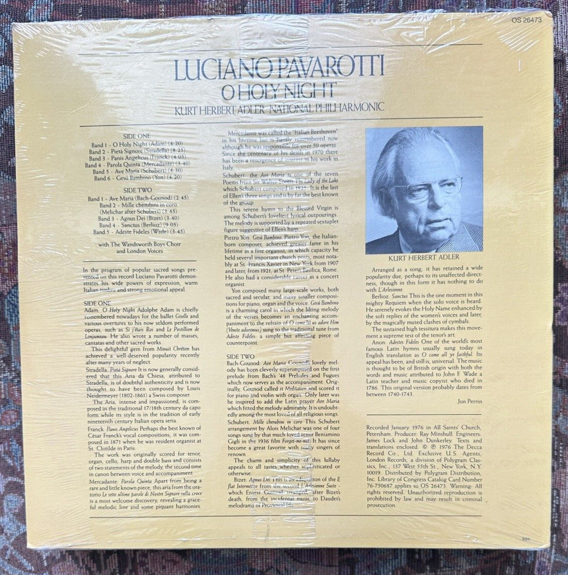 SEALED: Luciano Pavarotti - O Holy Night - National Philharmonic - OS 26473 - Image 1