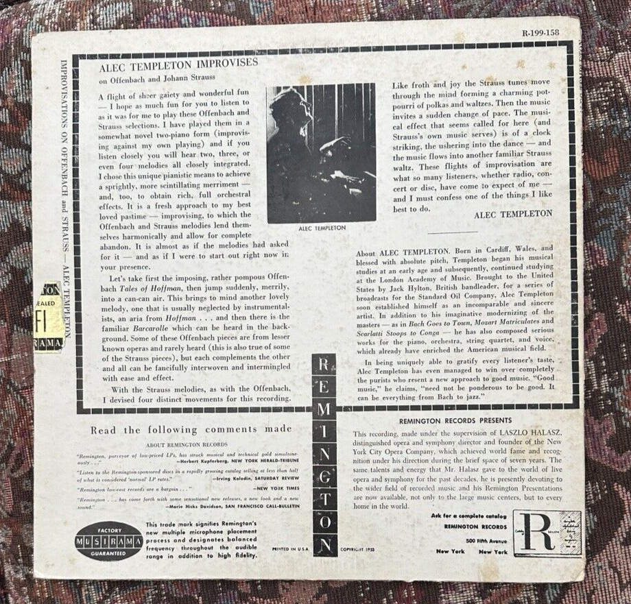 Alec Templeton Plays Improvisations On Strauss and Offenbach - R-199-158 - Image 6