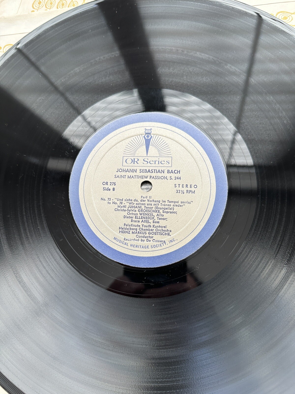 JS Bach:  The Passion According To Saint Matthew (4xLP) - MHS OR 275-278 - Image 3