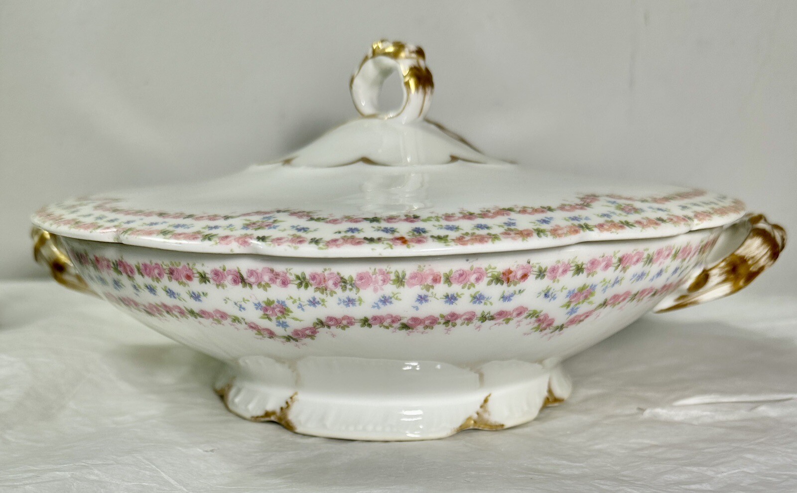 Jean Pouyat J.P.L Limoges Hand Painted Covered Vegetable Dish - Circa 1895 - Image 1