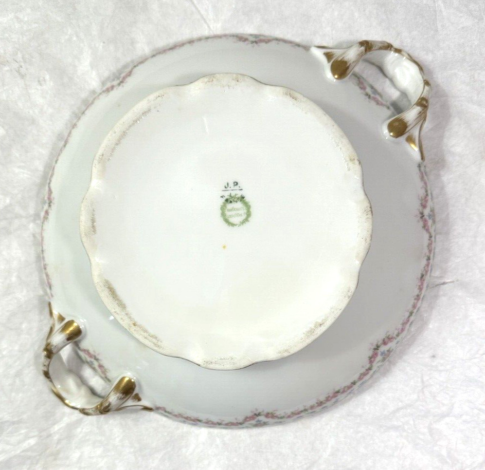 Jean Pouyat J.P.L Limoges Hand Painted Covered Vegetable Dish - Circa 1895 - Image 10