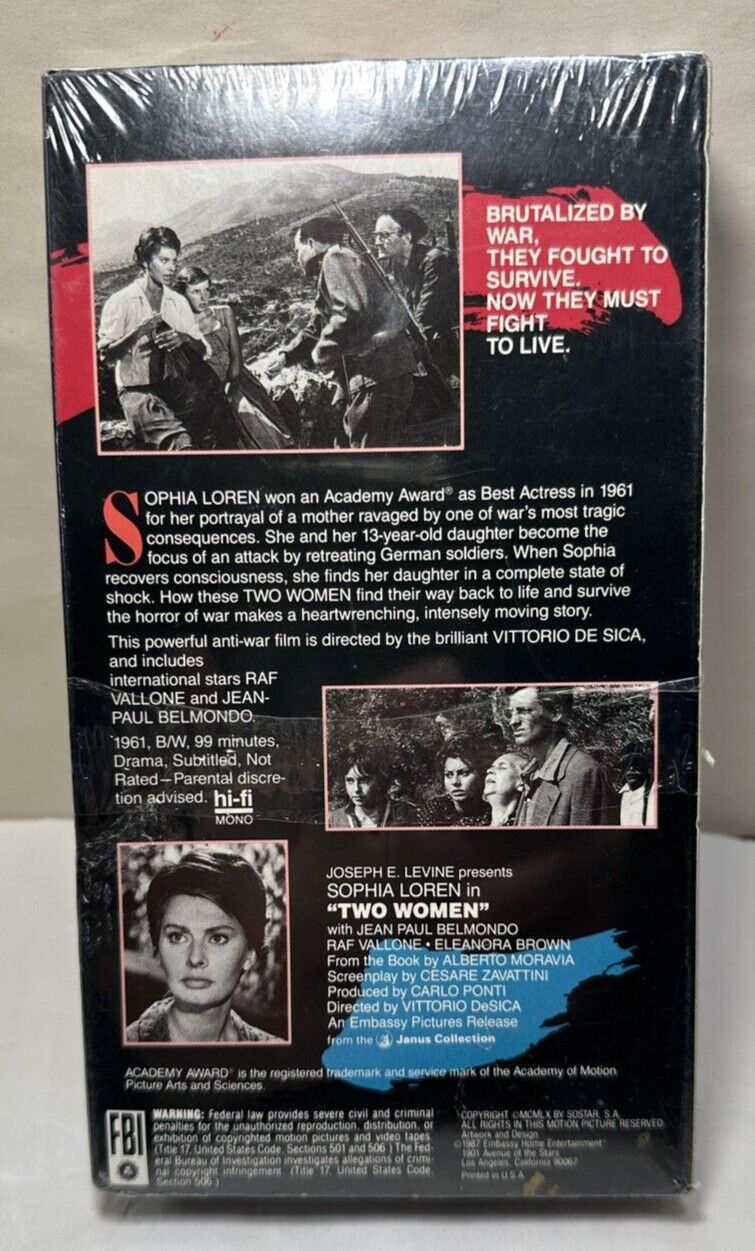 SEALED: Two Women - Sophia Loren, Raf Vallone - NEW VHS Tape - Image 5