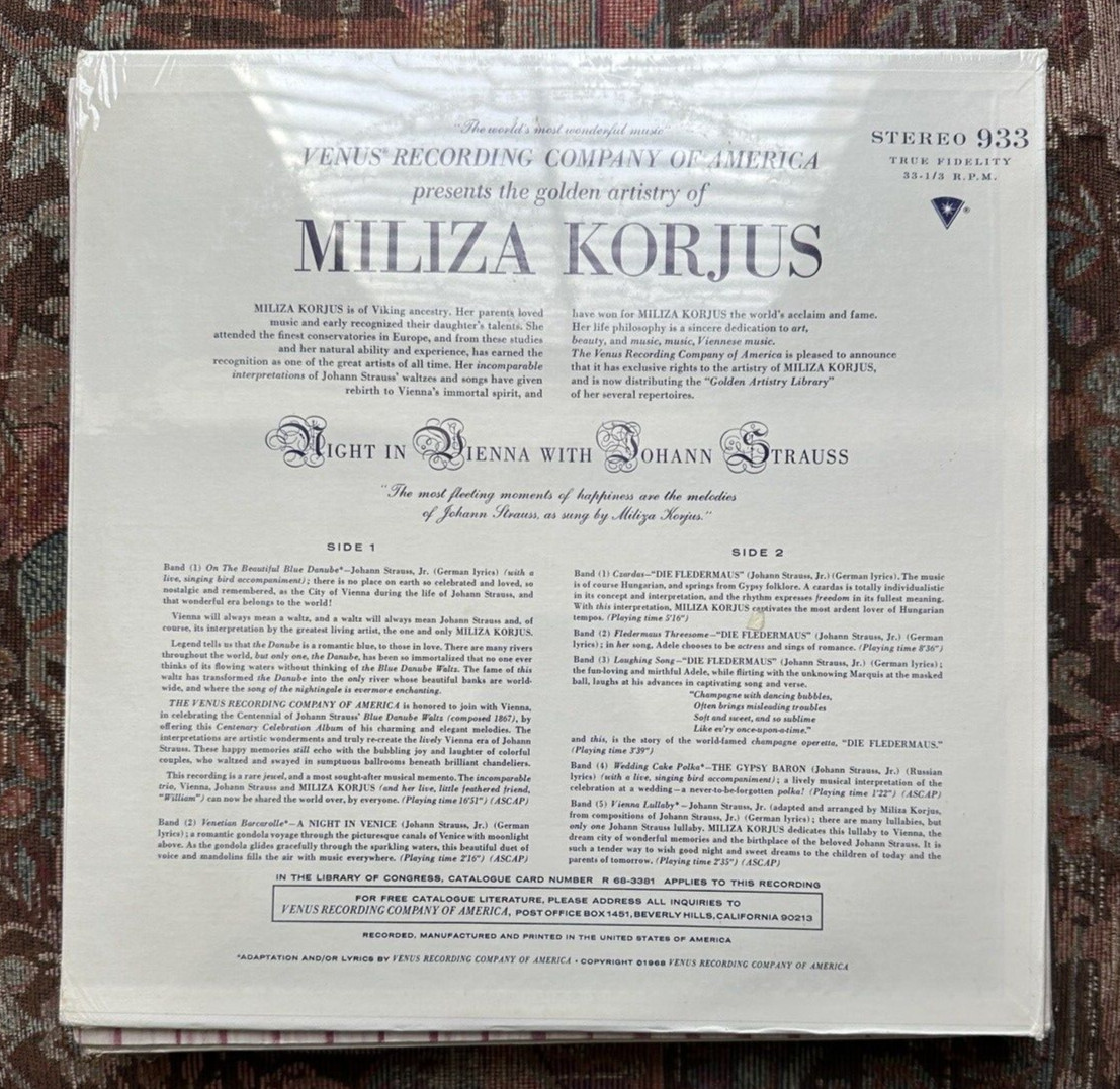 SEALED: Miliza Korjus - Night in Vienna with Johann Strauss - Venus 933 - Image 1
