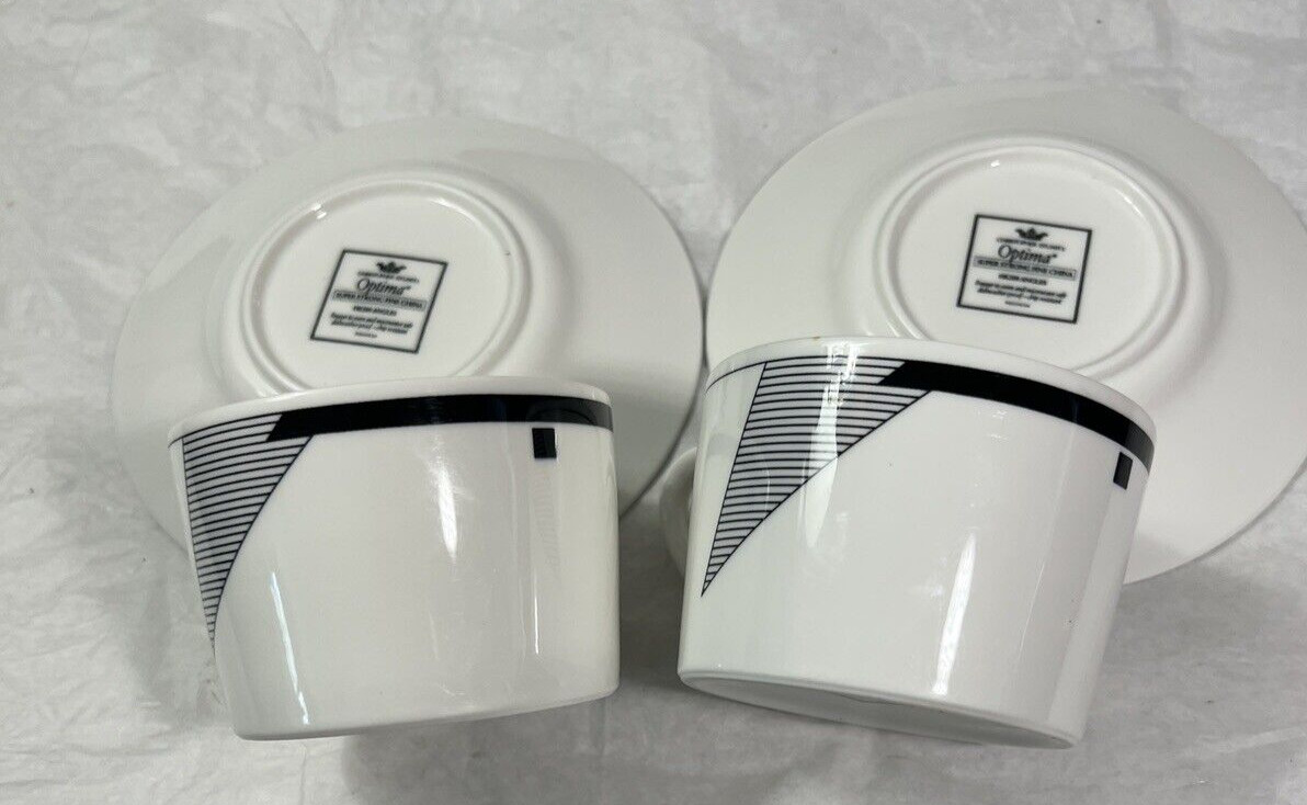 Two (2) Christopher Stuart's Optima HK200 Angles Cups & Saucers - Image 6