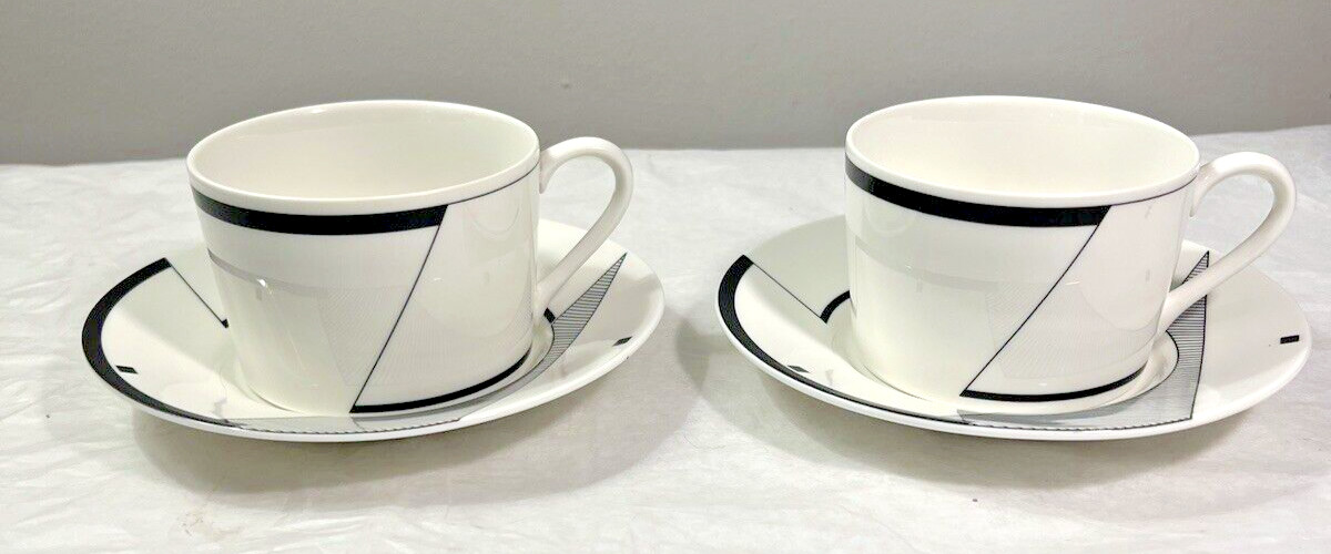 Two (2) Christopher Stuart's Optima HK200 Angles Cups & Saucers