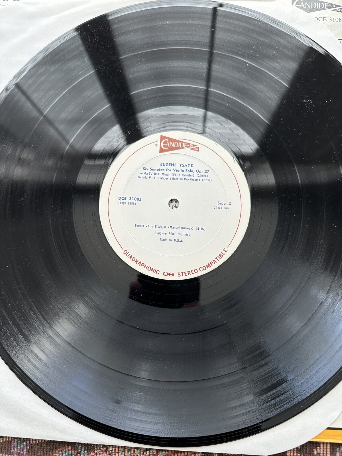 Ruggiero Ricci / Ysaye: 6 Solo Sonatas - Candide Quad - QCE 31085 - Image 2