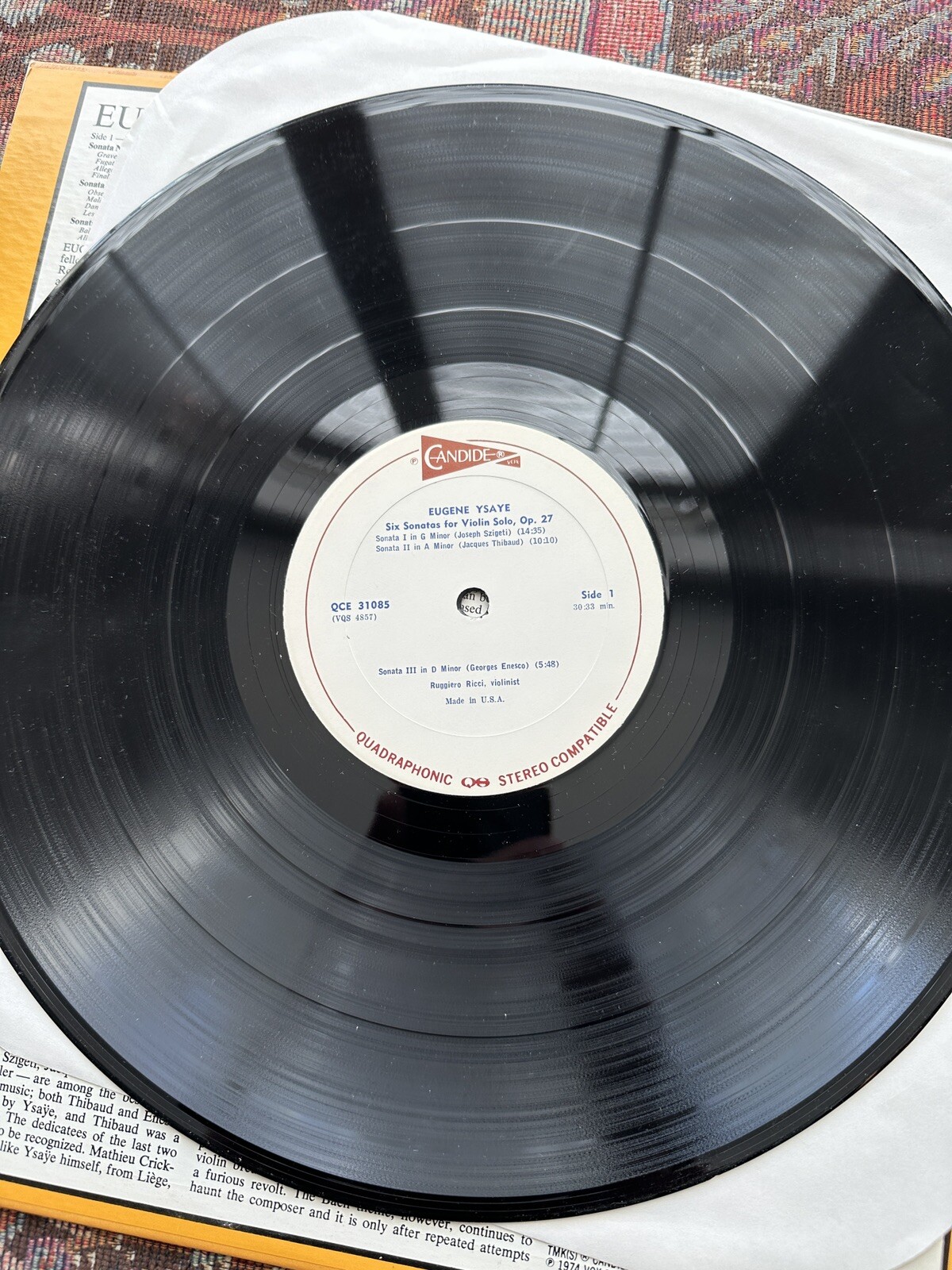 Ruggiero Ricci / Ysaye: 6 Solo Sonatas - Candide Quad - QCE 31085 - Image 4