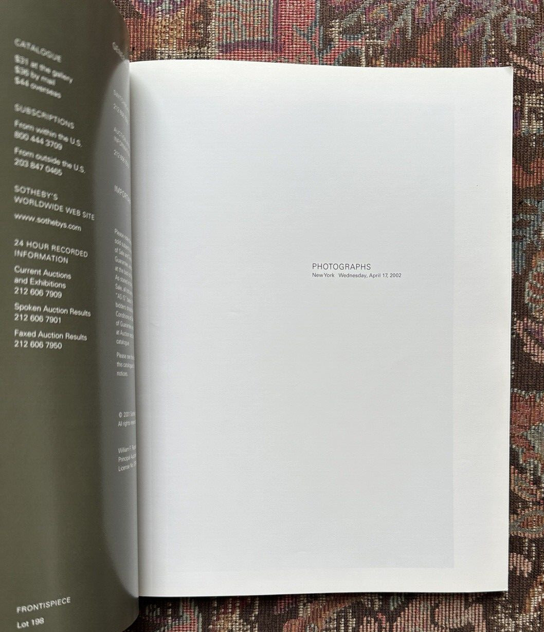 Sotheby's Photographs - April 17, 2002 - No. 7777 - Image 1