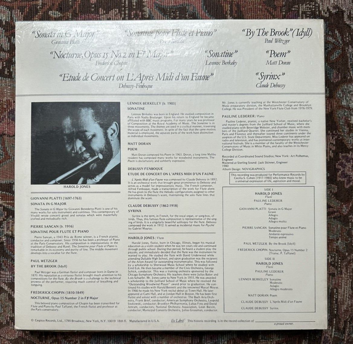 SEALED: Black Classical Artists Series - HAROLD JONES Flutist - CESPICO CR 77005 - Image 1
