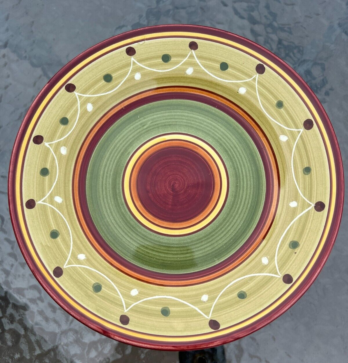 Set Of Four (4) Pier 1 ETRUSCO Salad / Luncheon Plates - Hand Painted - 8"