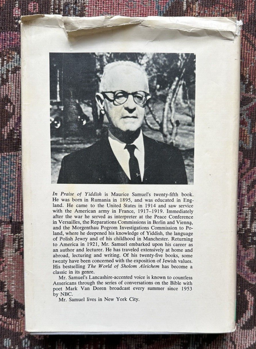 In Praise of Yiddish - Maurice Samuel - 1st Edition, 1st Printing - Image 5