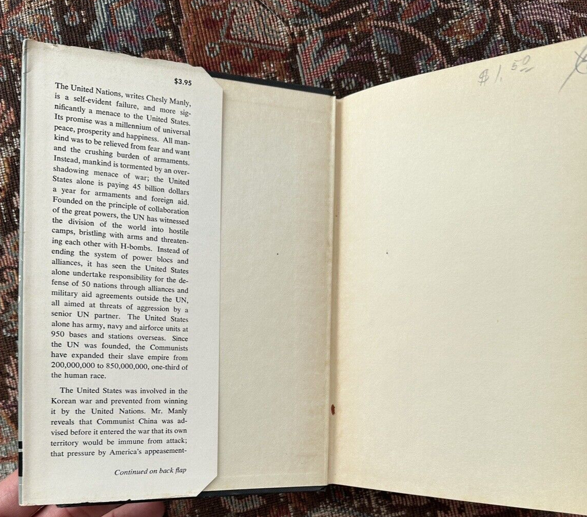 Chesly Manly THE UN RECORD  1st Edition 1st Printing 1955 - Image 1