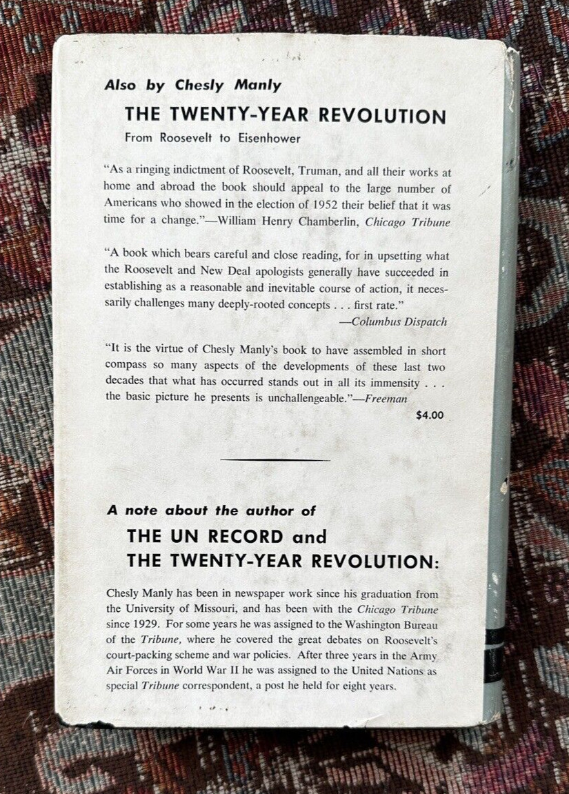 Chesly Manly THE UN RECORD  1st Edition 1st Printing 1955 - Image 8